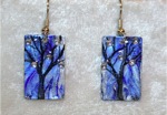 "Cobalt Dream" Series - Tree Rectangle Earrings