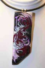 "Raspberry Swirl" Series - Contemporary Shard Necklace