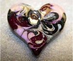 "Raspberry Swirl" Series - Contemporary Heart Pin/Brooch