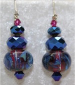 "Jewel Tone" Series - Faceted & Hand Crafted Glass Earrings