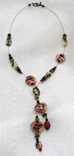"Jewel Tone" Series - Floating Glass Beaded Necklace