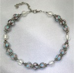"Cool Confidence" Series - Glass & Metal Beaded Necklace