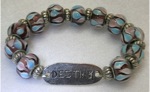 "Cool Confidence" Series - Glass & Metal Beaded Bracelet