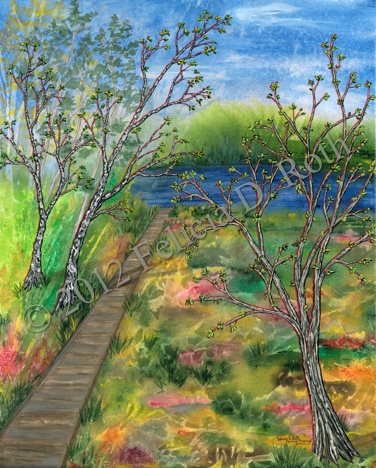 Summer Memory Painting by Felicia Roth wtmk