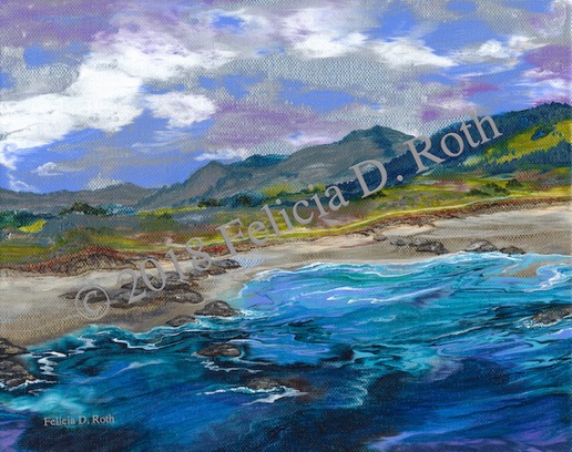 Monterey Peninsula Painting by Felicia Roth wtmk