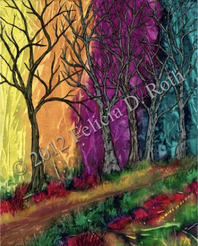 "Illuminated Forest" Print by Felicia D. Roth