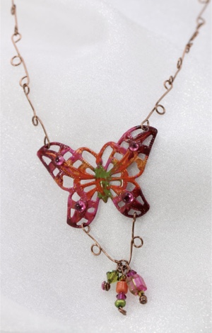 "Sunset Kissed" Series - Butterfly Necklace by Felicia D. Roth