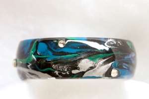 "Determined" Series - Hand Painted Modern Bangle Bracelet by Felicia D. Roth