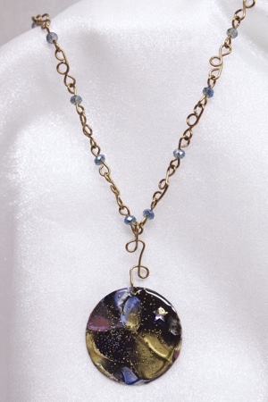 "Night Life" Series - Hand Painted Necklace by Felicia D. Roth