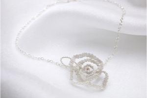 "Woven Rosette" Necklace by Felicia D. Roth