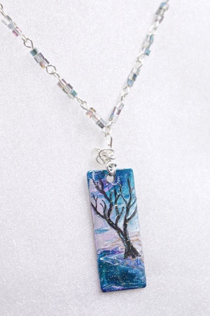 "Twilight" Series -  Hand Painted Necklace by Felicia D. Roth