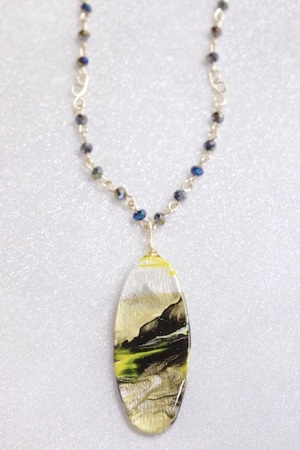 "Summer Dream" Series - Hand Painted Necklace by Felicia D. Roth