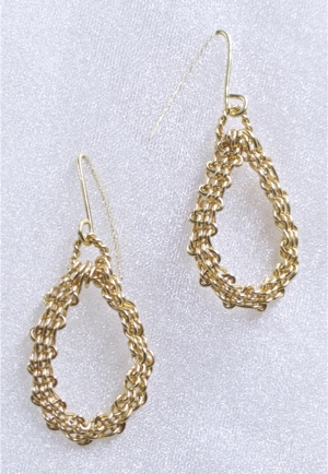 Woven Tear Drop Earrings by Felicia D. Roth