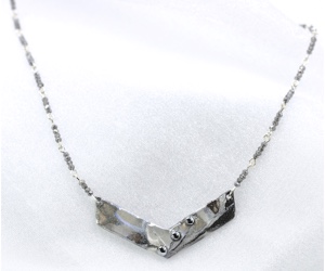 "Winter Wonder" Series - Hand Painted Chevron Necklace by Felicia D. Roth