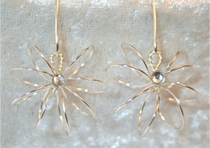 "Spiral Flowers " Series - Metal Work Contemporary Earrings