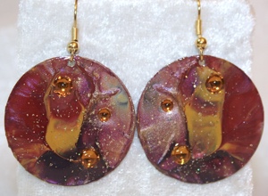 "Plum Glimmer" Series - Hand Painted Contemporary Earrings