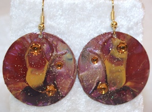 "Plum Glimmer" Series - Hand Painted Contemporary Earrings
