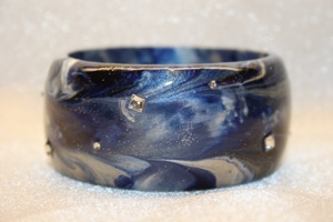 "Stormy" Series - Hand Painted Contemporary Bangle Bracelet
