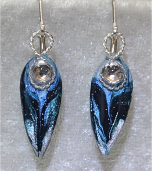 "Water" Series - Hand Painted Dangle Earrings by Felicia D. Roth 