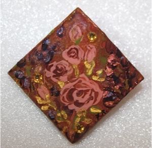 "Canyon Roses" Series - Hand Painted Roses Pin/Brooch