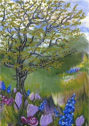 "Floral Valley" Painting by Felicia D. Roth