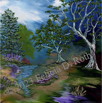 "After The Storm" Mini painting by Felicia D. Roth
