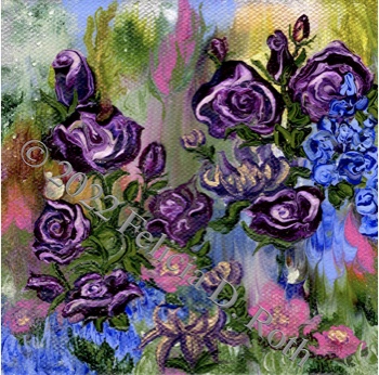 "Floral Wonder" - Mini Painting by Felicia D. Roth