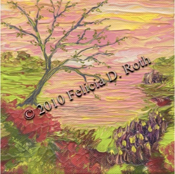 "Sunrise Cove" - Mini Painting by Felicia D. Roth