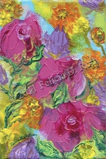 "Vintage Garden" - Mini Painting by Felicia D. Roth