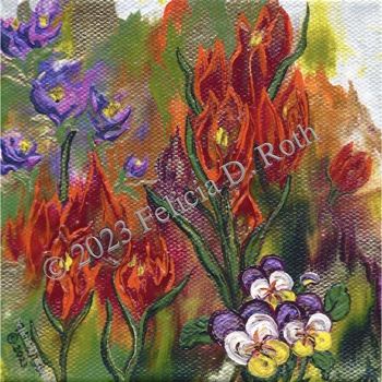"Floral Impression" Mini Painting by Felicia Roth 