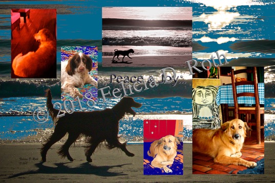 Peace &#38; Joy Dog Collage by Felicia D. Roth 2018 wtmk rdcd